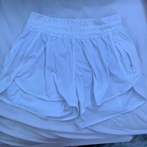lulu lemon white track shorts